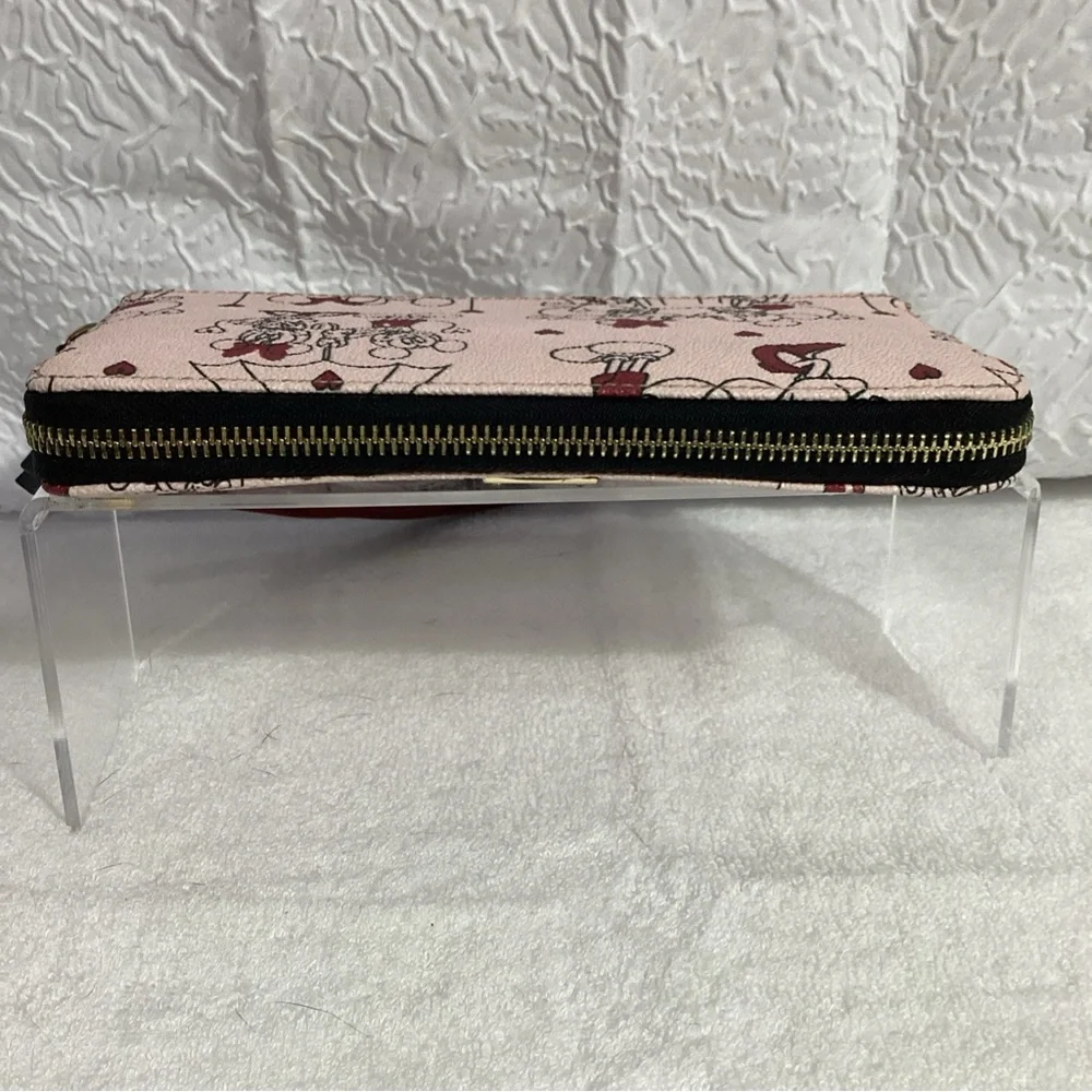 Dooney & Bourke Disney Mickey & Minnie Mouse Love Pink Romantic Wristlet Wallet